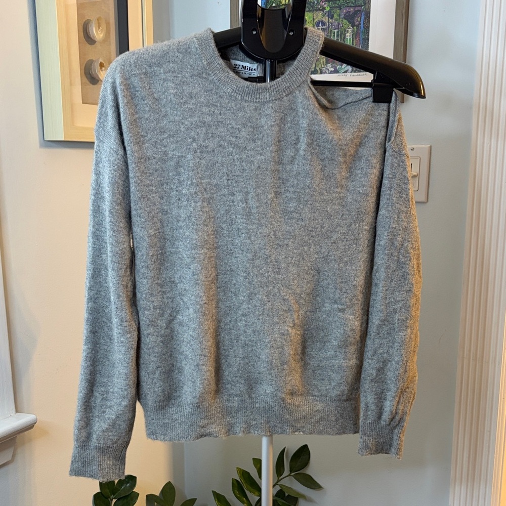 27 Miles Gray Cashmere Asymmetrical Women's Sweater size L